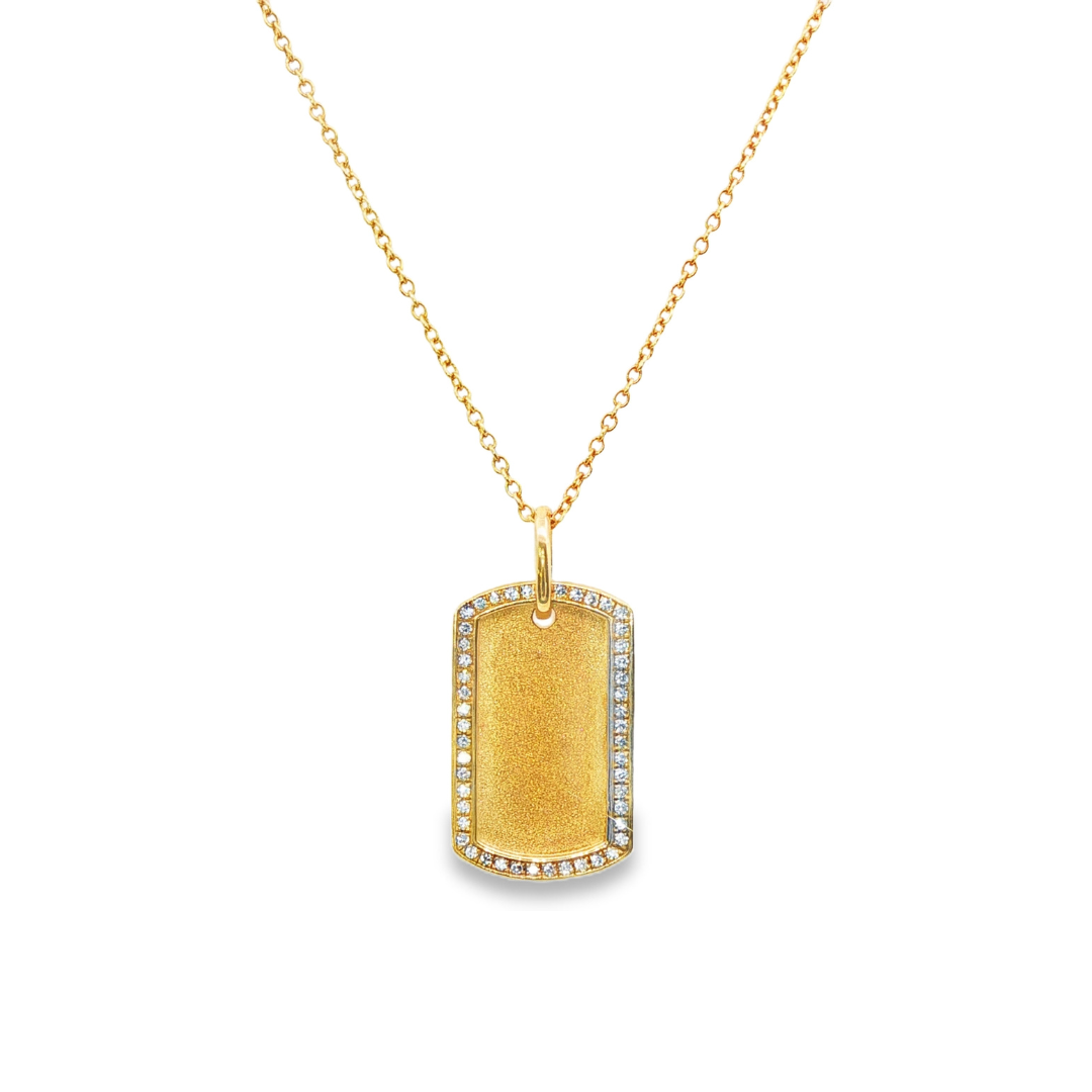 14K Yellow Gold - Diamond Doves Pendant Necklace - J35010