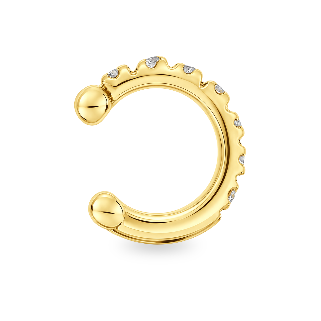 18K Yellow Gold - Diamond Ear Cuff
