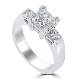 14KW Three Stone Engagement Ring-j31008