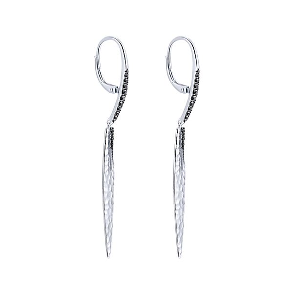 Sterling Silver Black Spinel Dangle Earrings - J31908