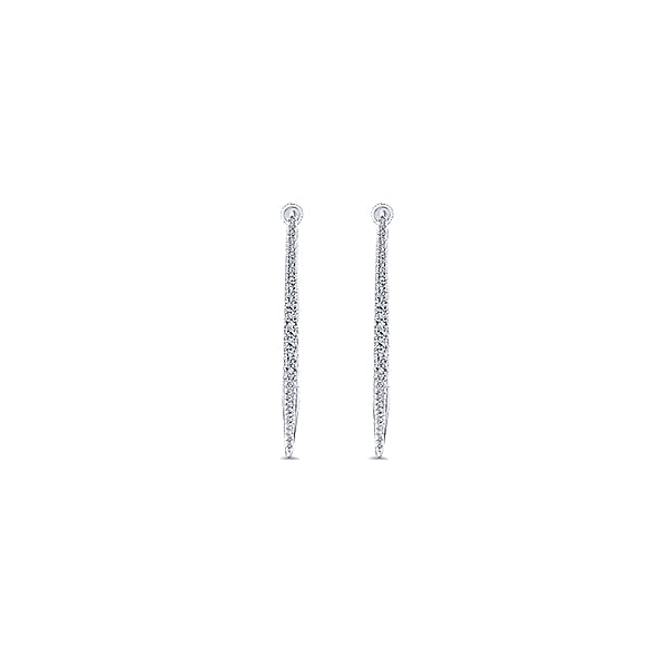 14K White Gold Classic Hoop Earrings - J31454