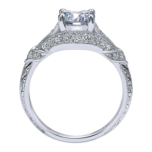 Platinum Antique Diamond Engagement Ring - ER11687R4PT3JJ