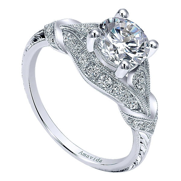 Platinum - Antique Diamond Ring - 20989
