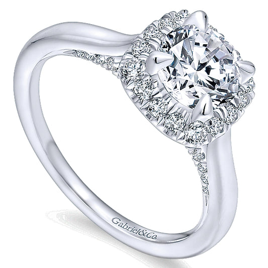 14k White Gold Entwined Diamond Halo Ring - ER12672R4W44JJ