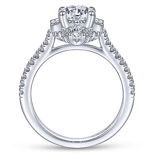 14K White Gold - Diamond Halo Ring - J31883
