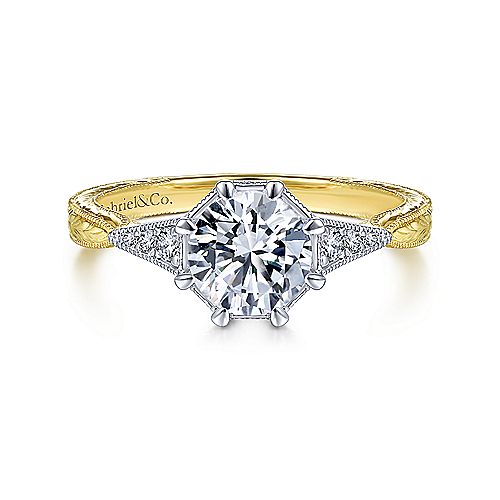 14K White & Yellow Gold - Ladies Diamond Ring - J32276