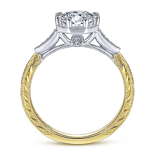 14k White and Yellow Gold Ladies Engagement Ring - ER14770R4M44JJ