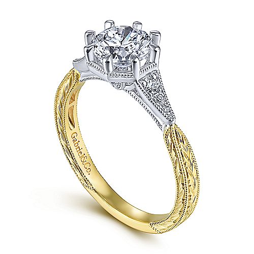 14K White & Yellow Gold - Ladies Diamond Ring - J32276