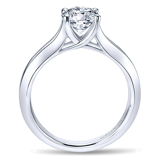 14K White Gold - Four Prong Solitaire Ring - 22972