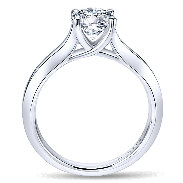 14k White Gold Four Prong Solitaire Engagement Ring - ER6611W4JJJ