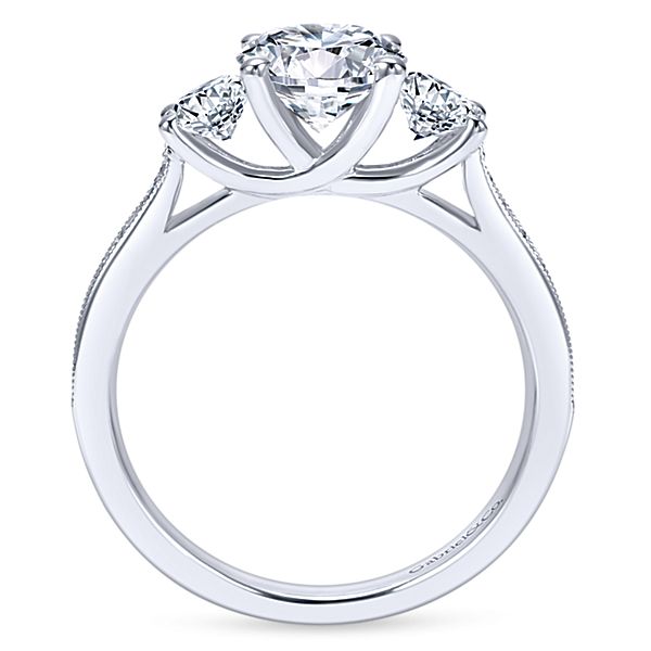 14k White Gold Three Stone Ring - ER6627W44JJ