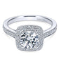 14k White Gold Halo Engagement Ring - J30234