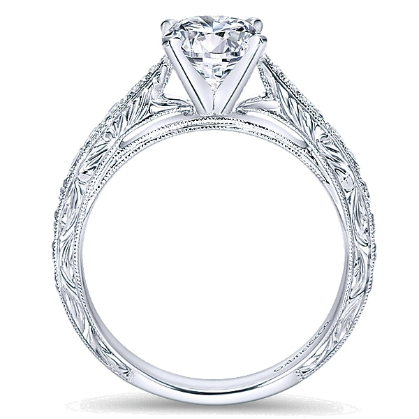 14K White Gold - Cathedral Ring - 18641