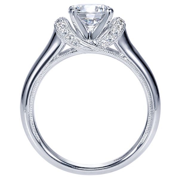 14K White Gold - Cathedral Ring - 18111