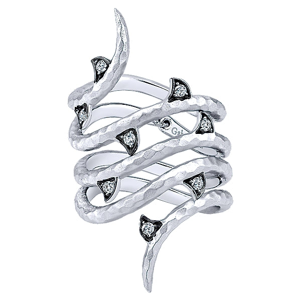 925 Silver White Sapphire Wide Modern Band - LR50578SVJWS