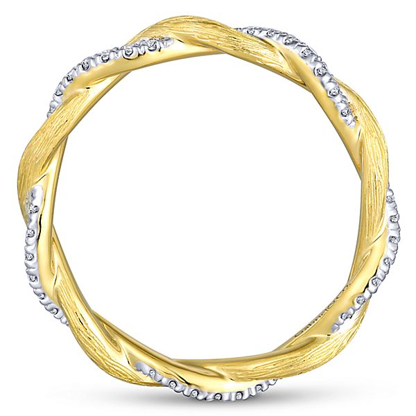 14K Yellow Gold - Weave Diamond Band - J30231
