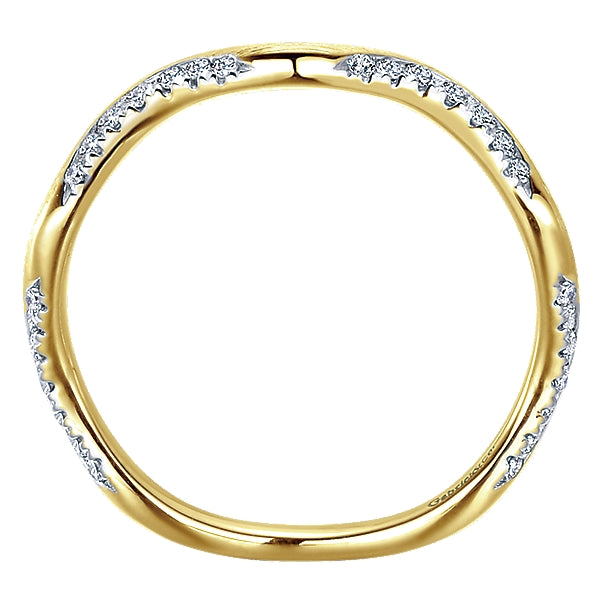 14k Yellow Gold Diamond Wave Band - LR50887Y45JJ