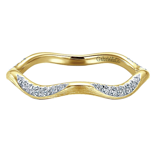 14k Yellow Gold Diamond Wave Band - LR50887Y45JJ