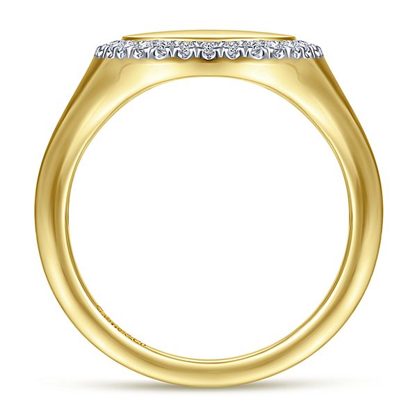 14k Yellow Gold Diamond Signet Ring - LR51521Y45JJ