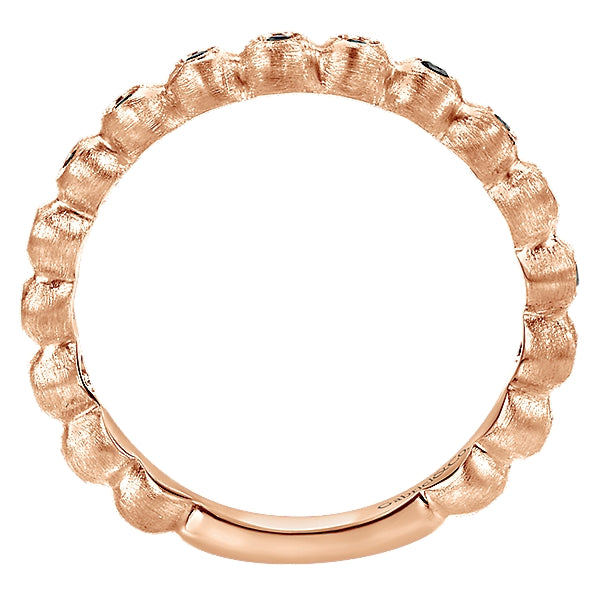 14K Rose Gold - Black Diamond Fashion Band - 24350