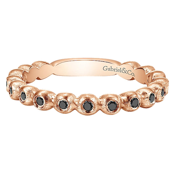 14K Rose Gold - Black Diamond Fashion Band - 24350