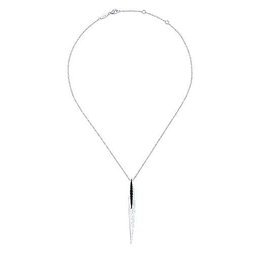 Sterling Silver - Black Spinel Necklace - J31914