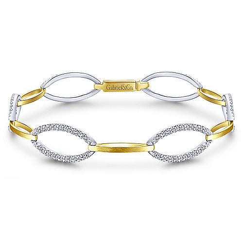 14k White and Yellow Gold Fashion Bracelet - TB4152M45JJ