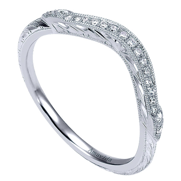 Platinum - Curved Victorian Diamond Band - 21009