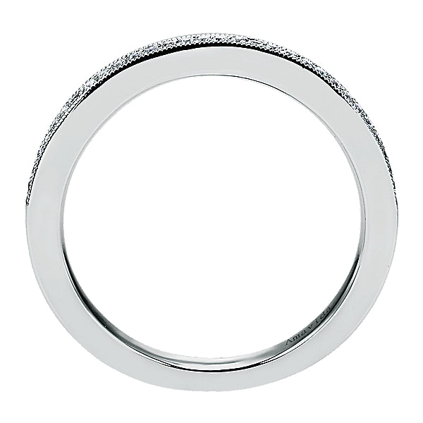 14K White Gold - Victorian Diamond Curved Band - 18793