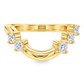 14K Yellow Gold - Curved Band with Asymmetrical Diamonds
