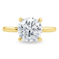 14K Yellow gold solitaire engagement ring with hidden halo and LAB GROWN diamond center stone. Item J39107 - ABC Jewelry Co.
