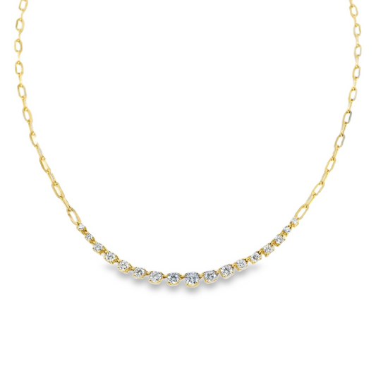 14K Yellow Gold - Diamond Necklace - J37458
