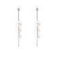 14K White Gold - Pearl Drop Earrings - 10768