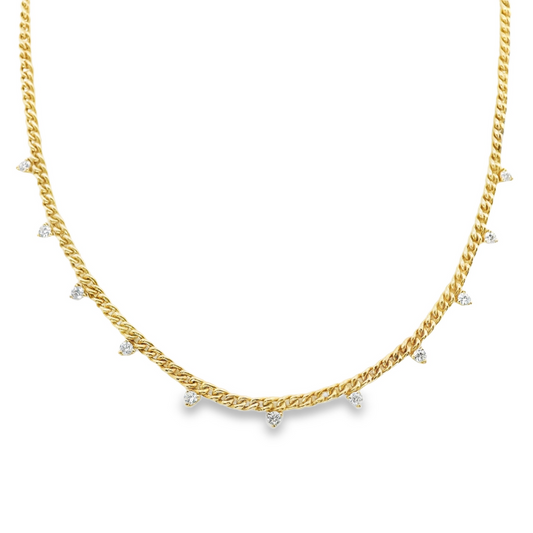 14K Yellow Gold - Diamond Necklace - J35479