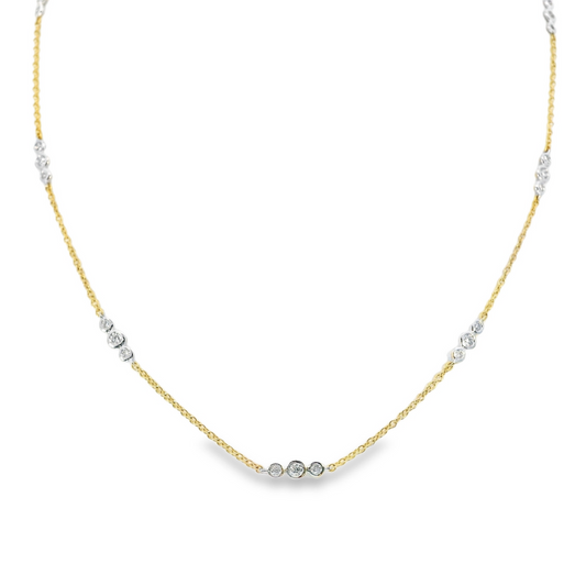 18K Yellow Gold - Diamond Necklace - J37115