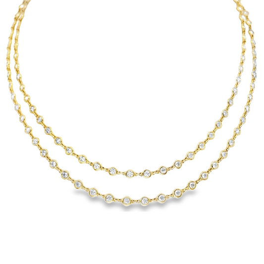 18K Yellow Gold - Diamonds By The Yard Necklace - J37486