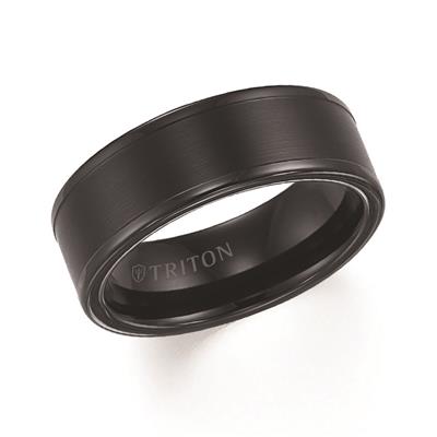 Tungsten Carbide - Roll Edge Satin Finish Wedding Band - J33906