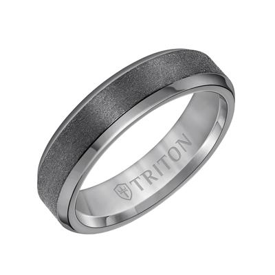 Tantalum - Satin Finish Bevel Edge Contemporary Wedding Band - J35463