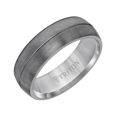 Tantalum - Crystaline Finish Flat Edge Wedding Band - J35466