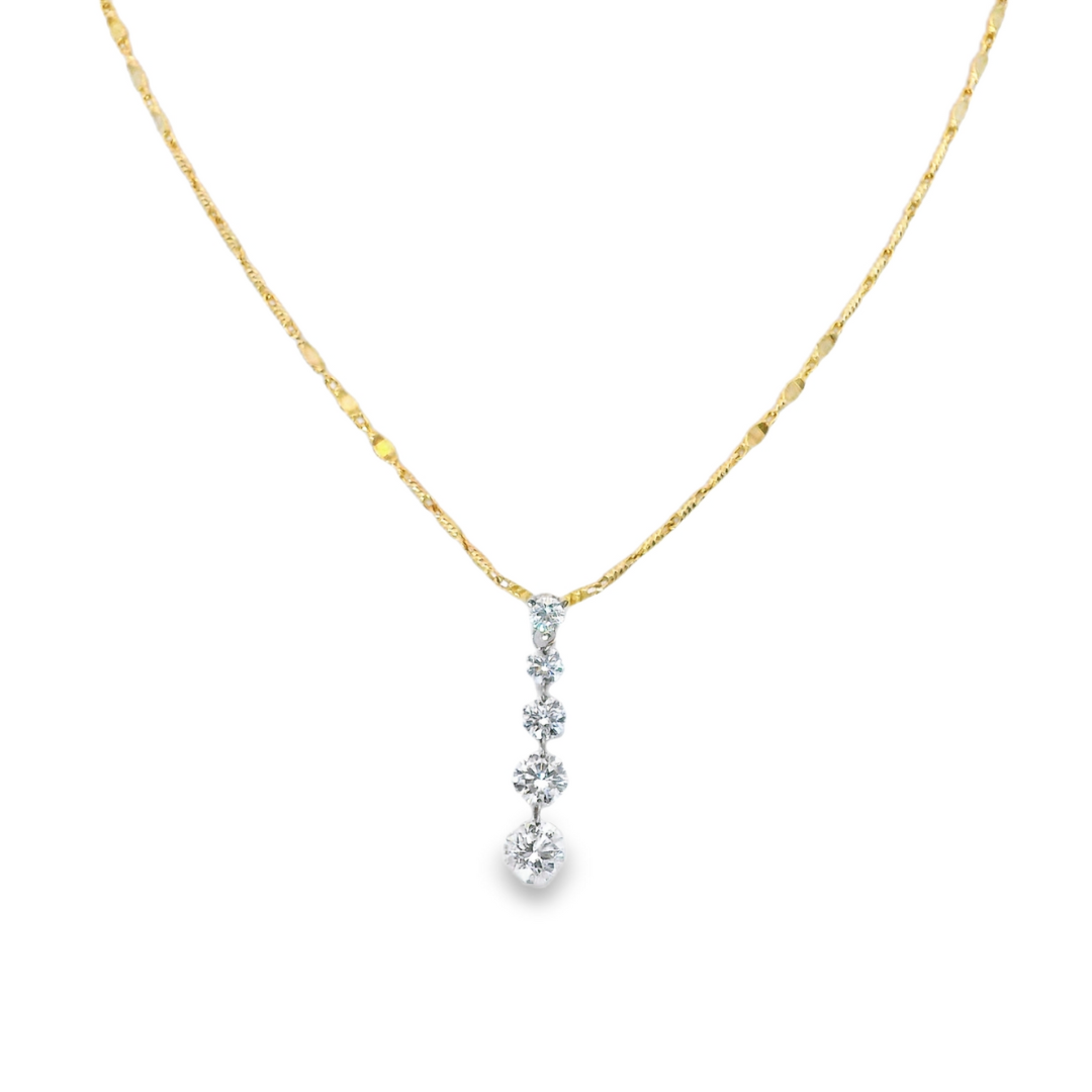 14K Yellow Gold - Diamond Necklace - J36023