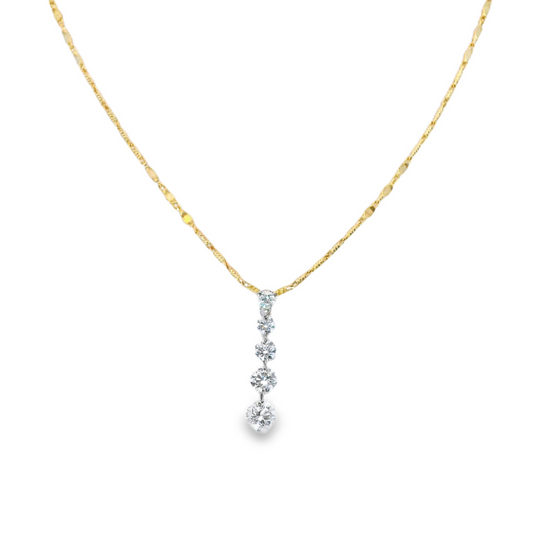 14K Yellow Gold - Diamond Necklace - J36023