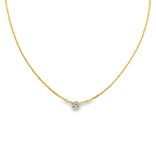 14K Yellow Gold -  Diamond Necklace - J37236