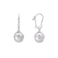 14K White Gold - Grey Pearl Earrings - 15550