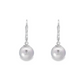 14K White Gold - Grey Pearl Earrings - 15550