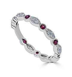 14KW Diamond & Ruby Fashion Band