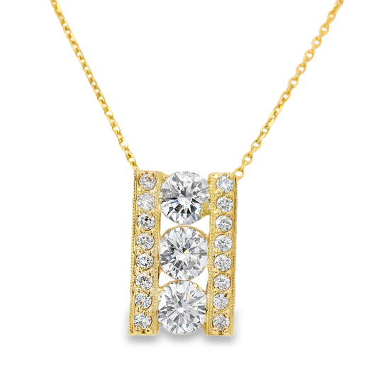 14K Yellow Gold - Diamond Pendant - 17614