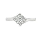 18K White gold diamond cluster ring with bypass style shank. Item 18250 - ABC Jewelry Co. 