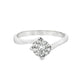 18K White gold diamond cluster ring with bypass style shank. Item 18250 - ABC Jewelry Co. 
