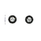 14K White gold earring with round brilliant diamond center stone surrounded by a black diamond halo. Item 19175 - ABC Jewelry Co.