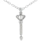 14K White gold key pendant set with round brilliant diamonds, item 19452 - ABC Jewelry Co